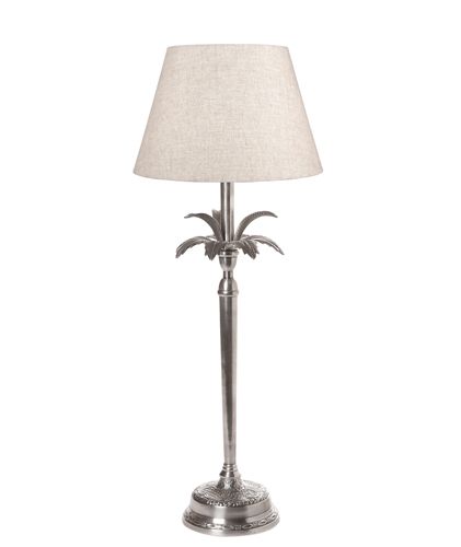 Casablanca 1 Light Antique Silver - Tall Slender Palm Tree Table Lamp Base Only - ELANK58785ANTSIL