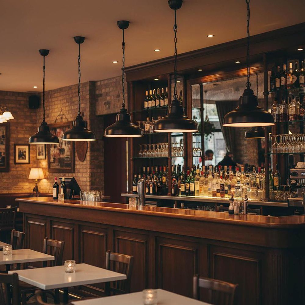 Brasserie 1 Light Pendant Small Black - ELANK39901BLK