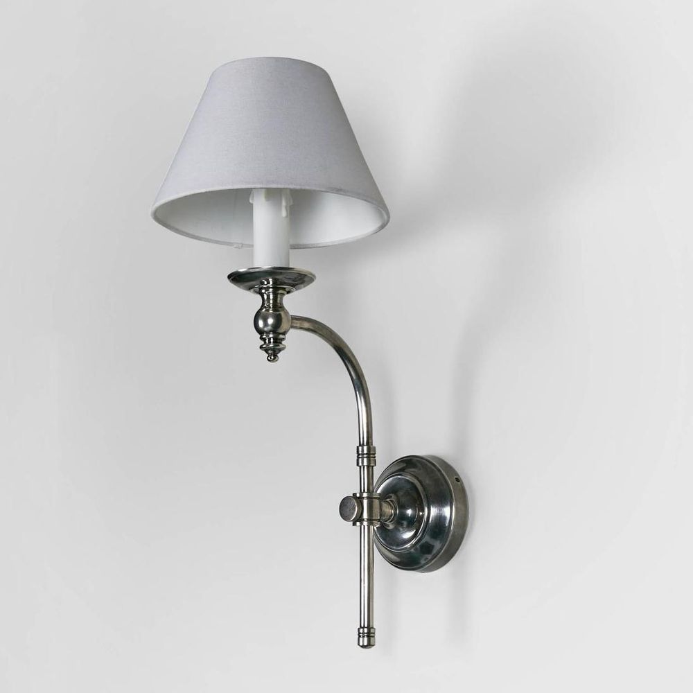 Soho Curved 1 Light Sconce Base Antique Silver - ELPIM50002AS
