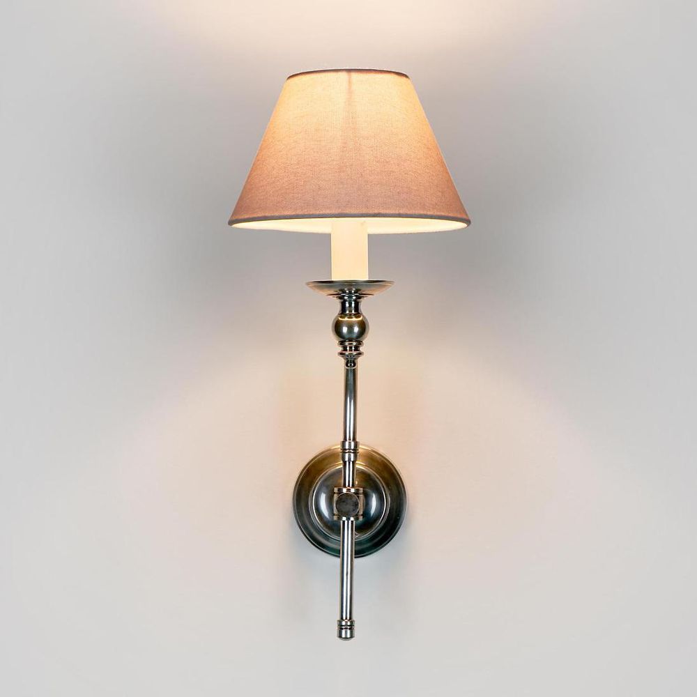 Soho Curved 1 Light Sconce Base Antique Silver - ELPIM50002AS