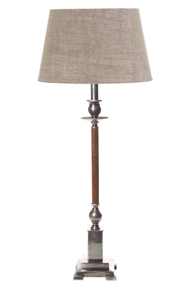Canterbury Table Lamp Base Only - Antique Silver/Dark Natural - ELPIM50293AS