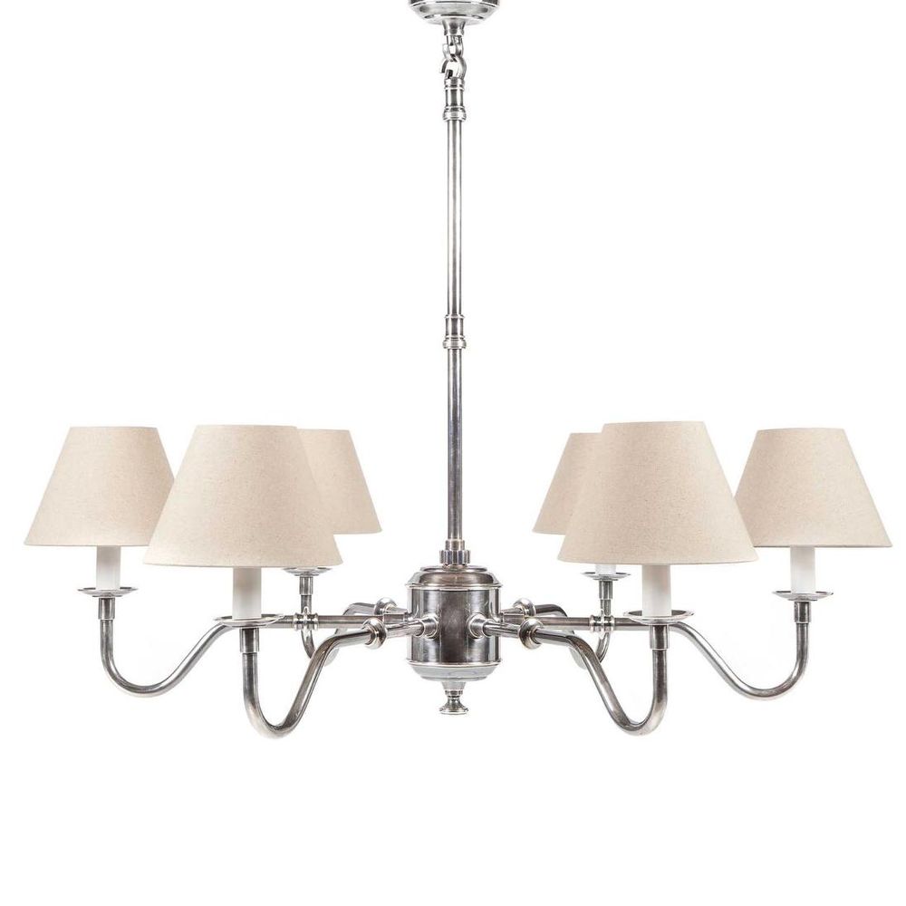 Prescot 6 Light Chandelier Base Antique Silver - ELPIM50727AS