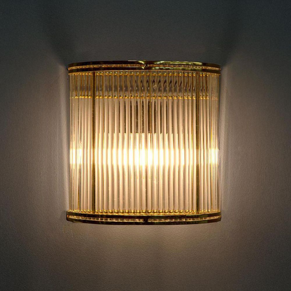 Verre Half Round Glass Wall Light Brass - ELJE13652B