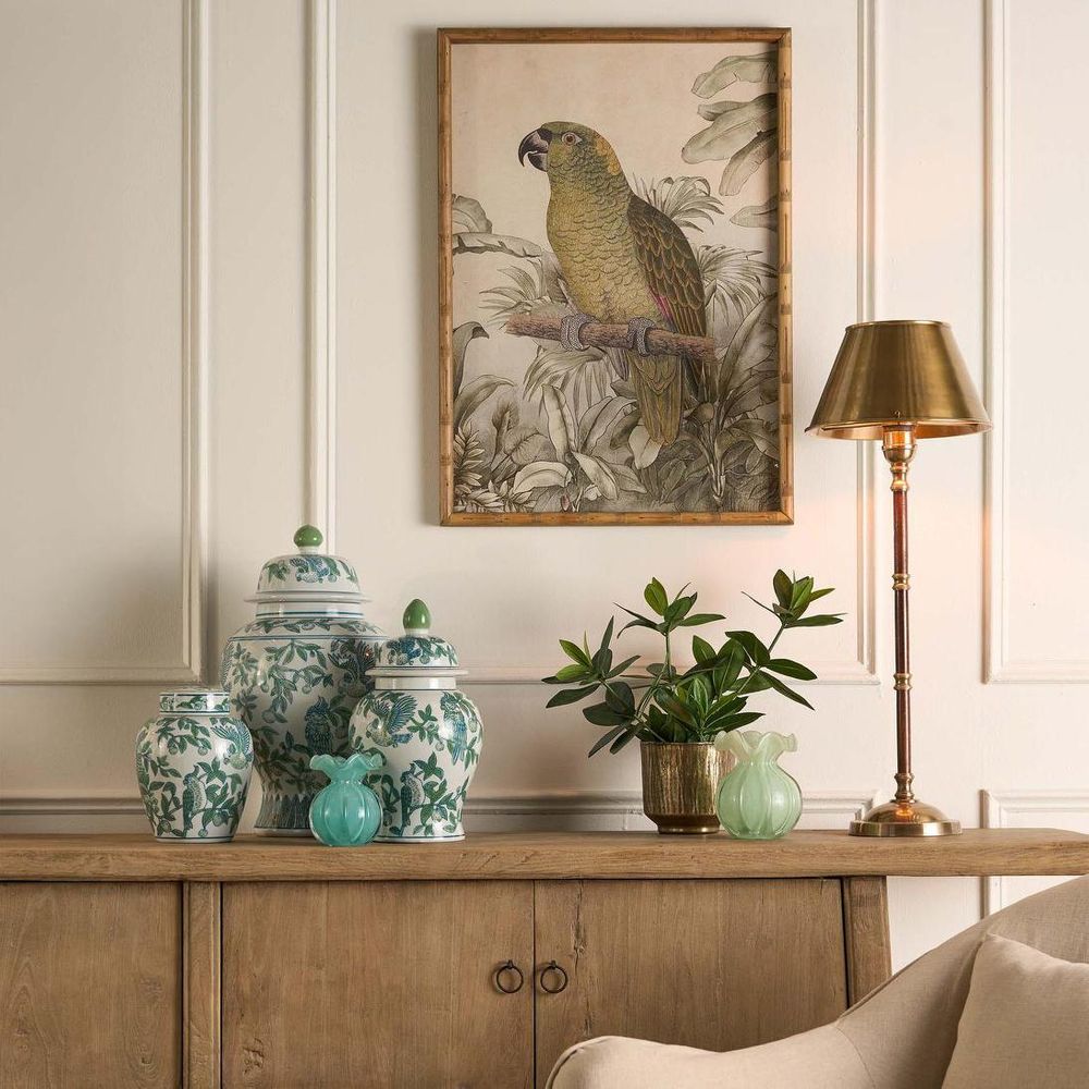 Delaware Table Lamp Antique Brass And Dark Wood - ELPIM58470AB