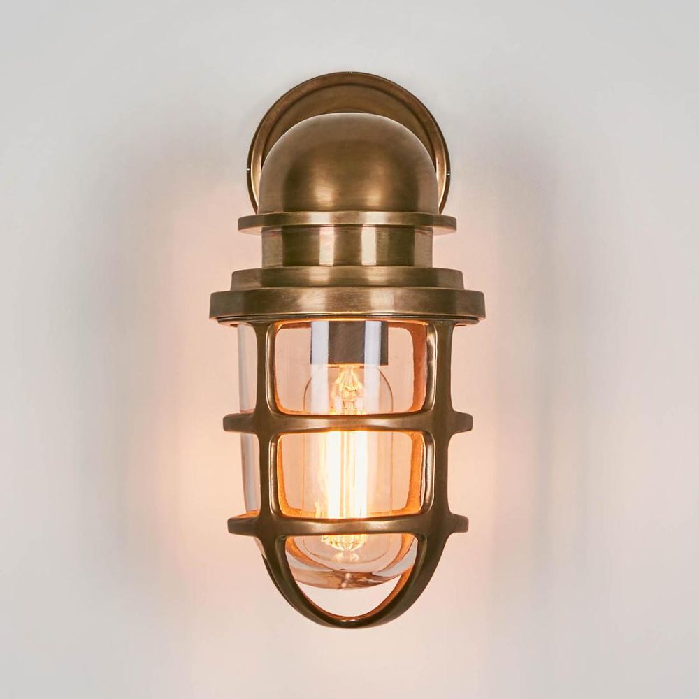 Porto Outdoor Wall Lantern Antique Brass - ELPIM59895AB