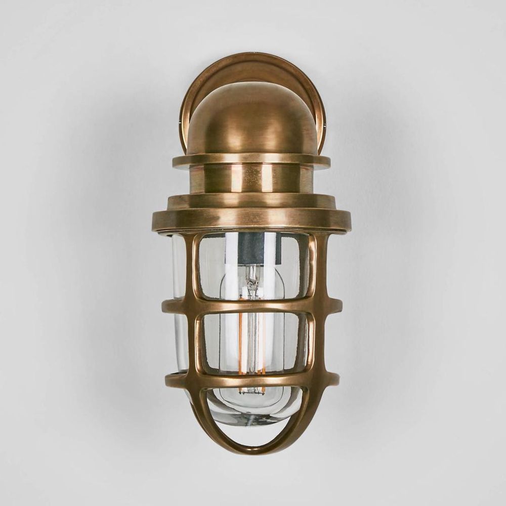 Porto Outdoor Wall Lantern Antique Brass - ELPIM59895AB