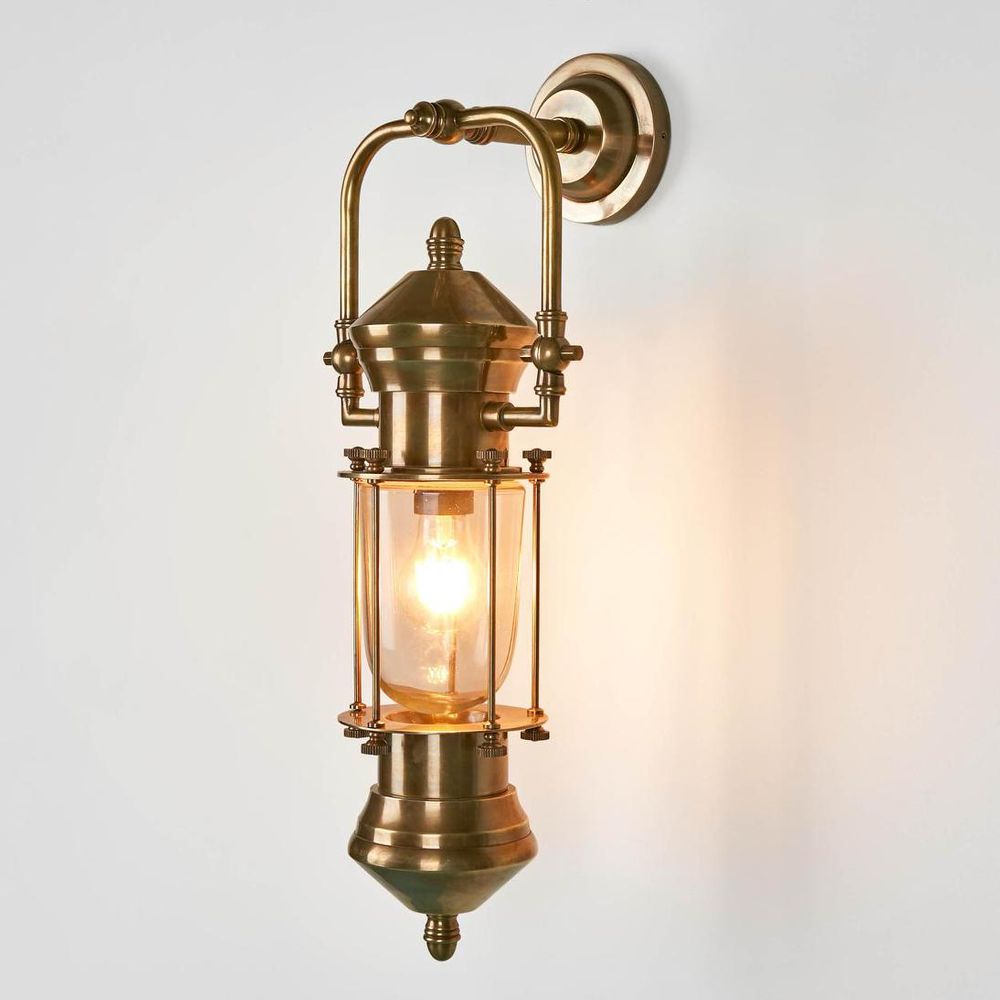 Lisbon Outdoor Ship Lantern Antique Brass - ELPIM59951AB