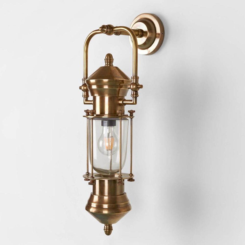 Lisbon Outdoor Ship Lantern Antique Brass - ELPIM59951AB