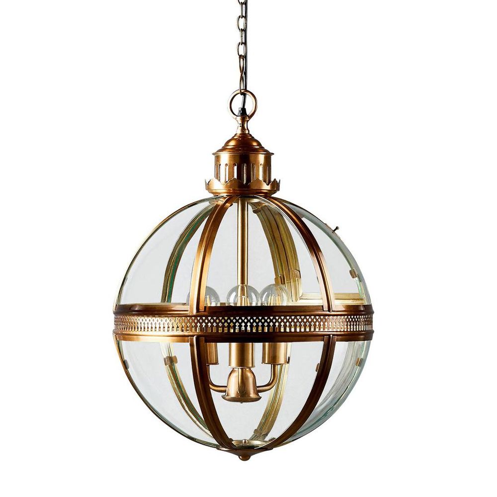 Saxon 3 Light Pendant Medium Antique Brass - ELCITWRT18MAB