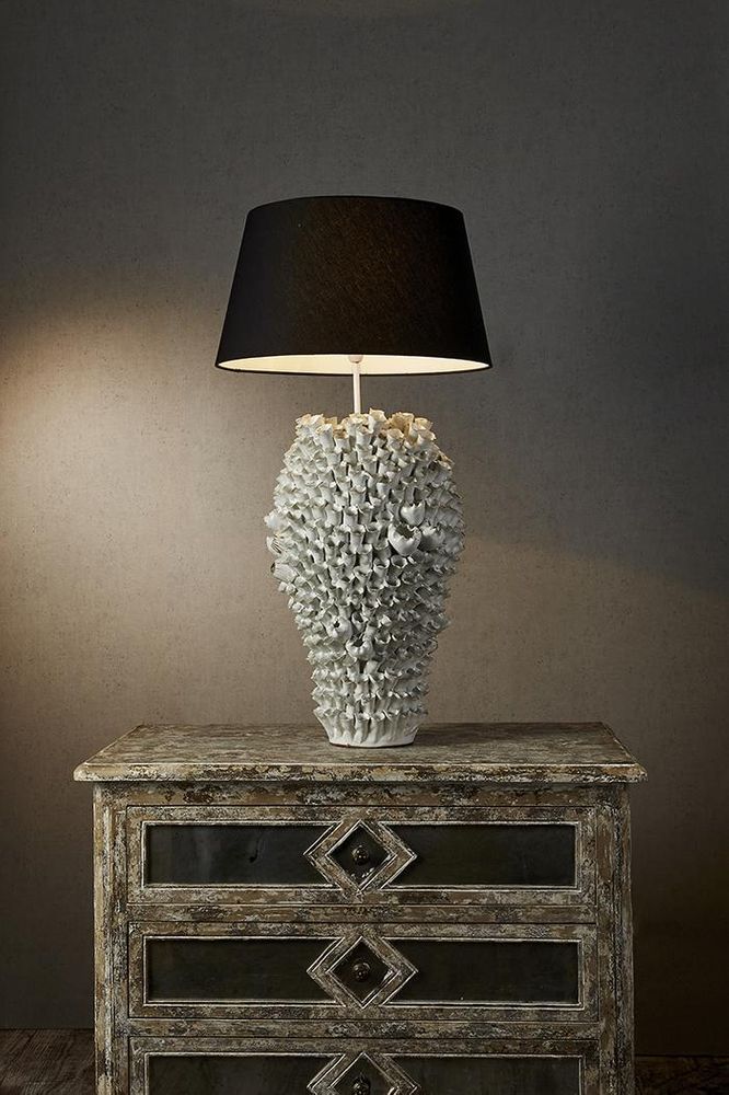 Singita - White - Large Glazed Coral Ceramic Table Lamp Base Only - ELTIQ102601