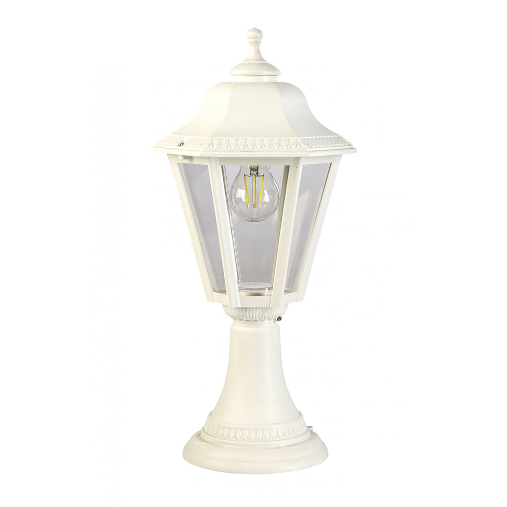 Buy Pillar & Pedestal Lights Australia Fiorentino Lighting - ROMAN 1 Light Pillar Mount White