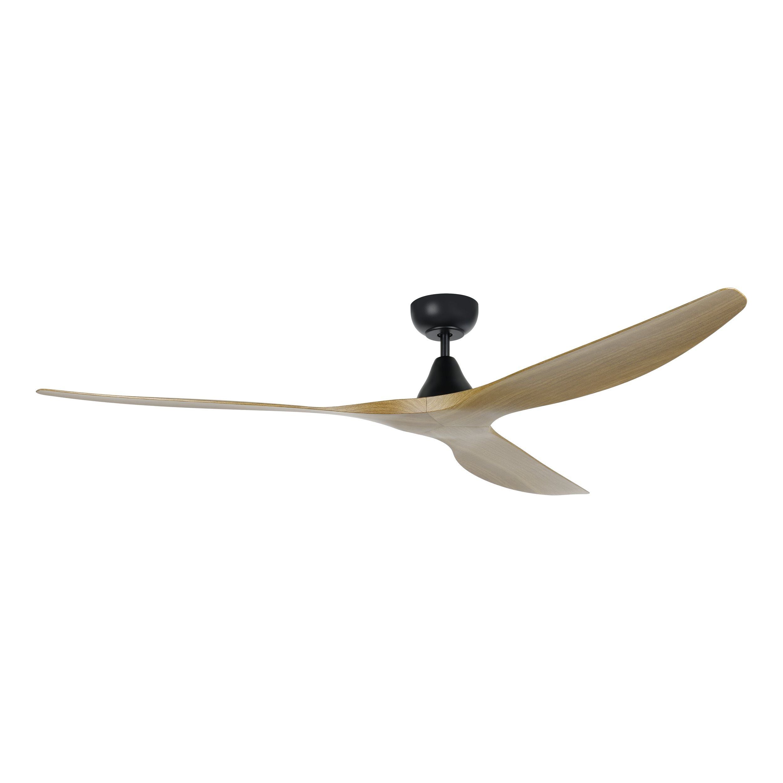 Surf DC Ceiling Fan 72" Black With Burmese Teak Blade - 20789417
