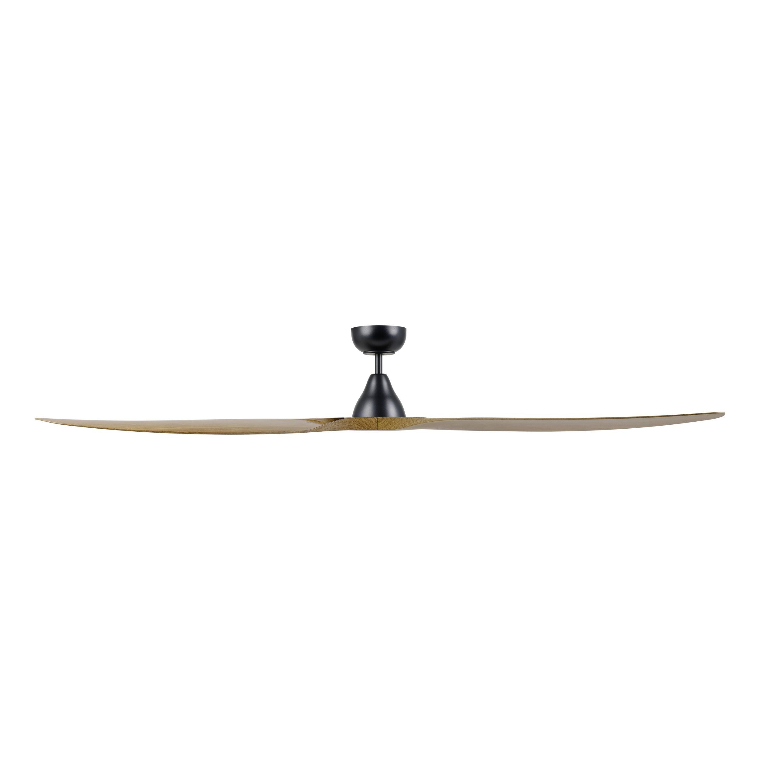 Surf DC Ceiling Fan 72" Black With Burmese Teak Blade - 20789417