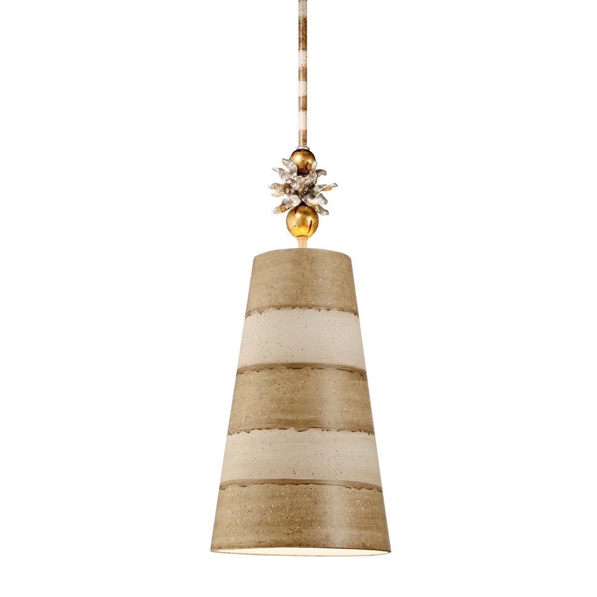 Anemone 1 Light Pendant Taupe & Cream Patina - FB-ANEMONE-P-B