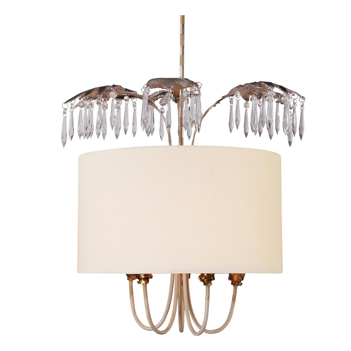 Antoinette 5 Light Pendant Cream Patina, Gold & Silver Leaf - FB-ANTOINETTE-P