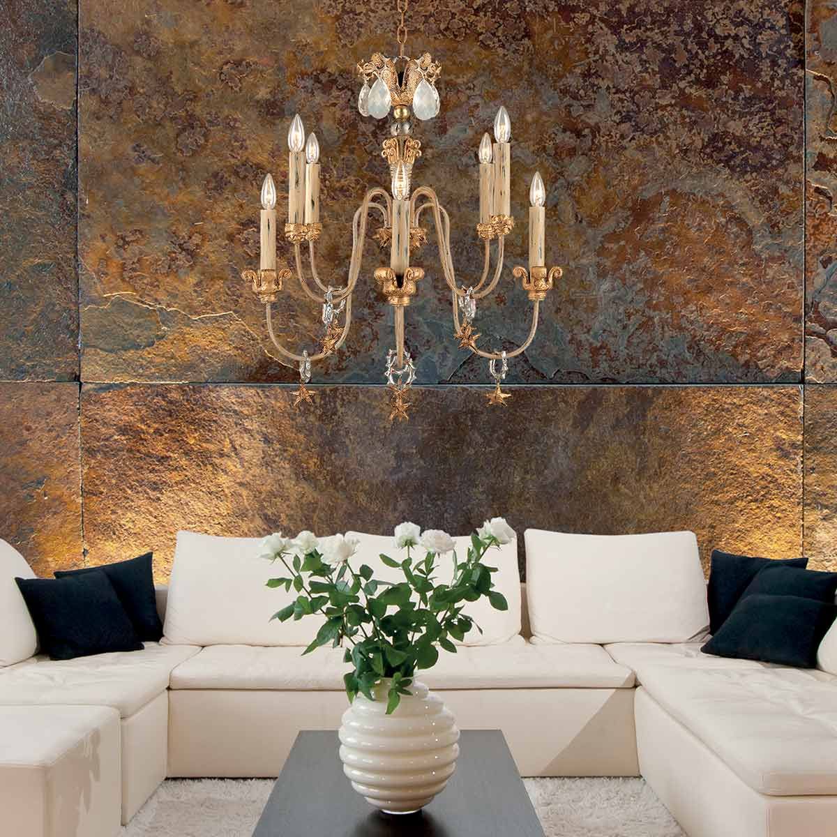 Mignon 8 Light Chandelier Gold & Silver - FB-MIGNON8