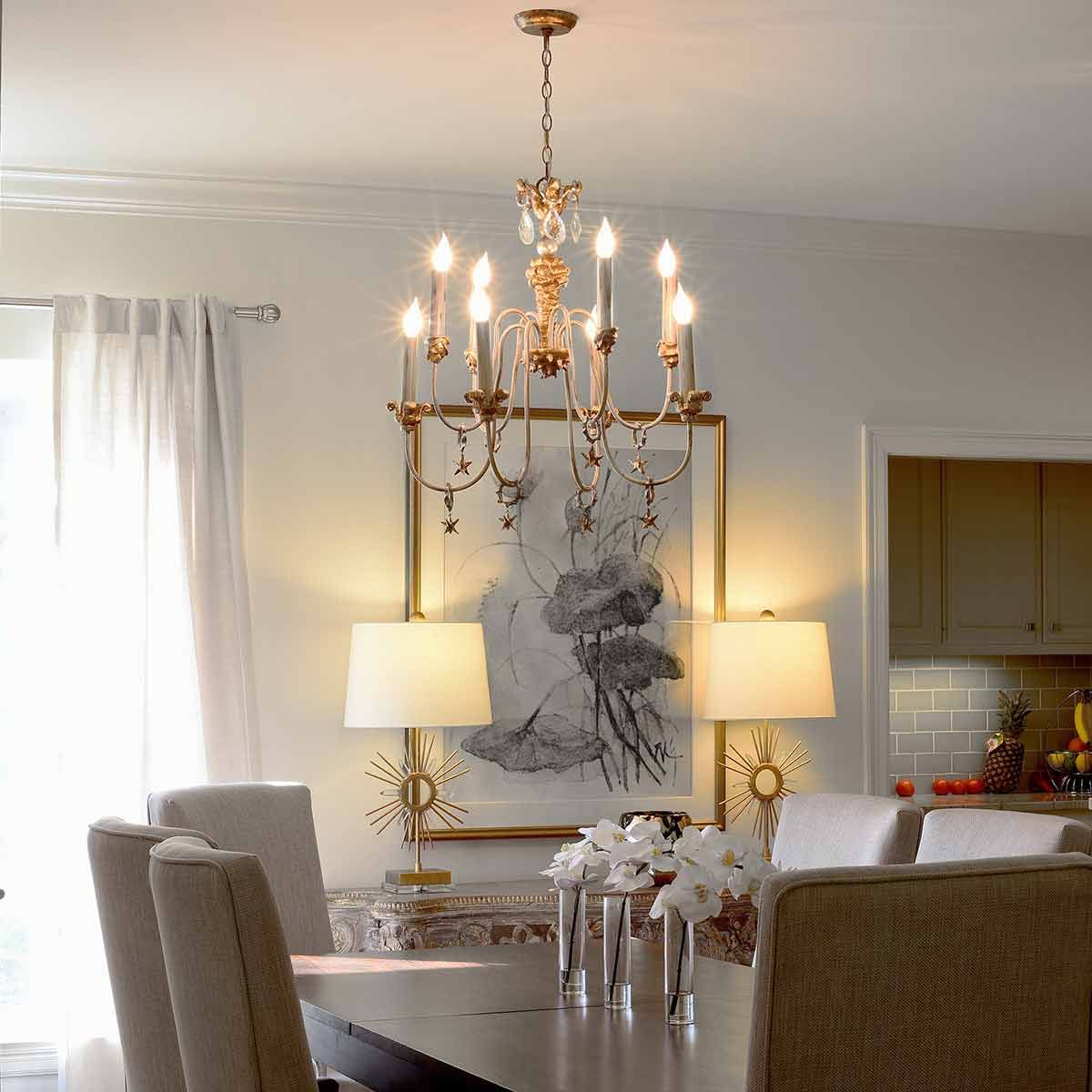 Mignon 8 Light Chandelier Gold & Silver - FB-MIGNON8