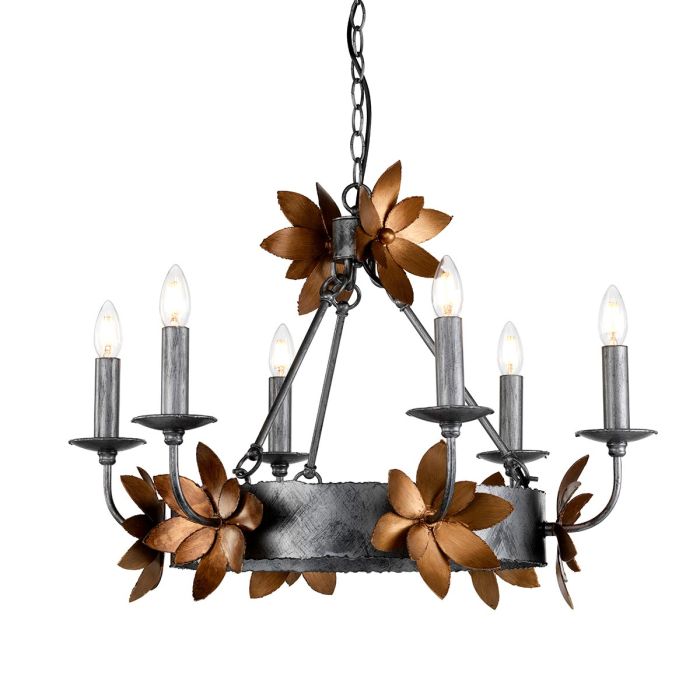 Simone 6 Light Pendant Bronze & Gold - FB-SIMONE6