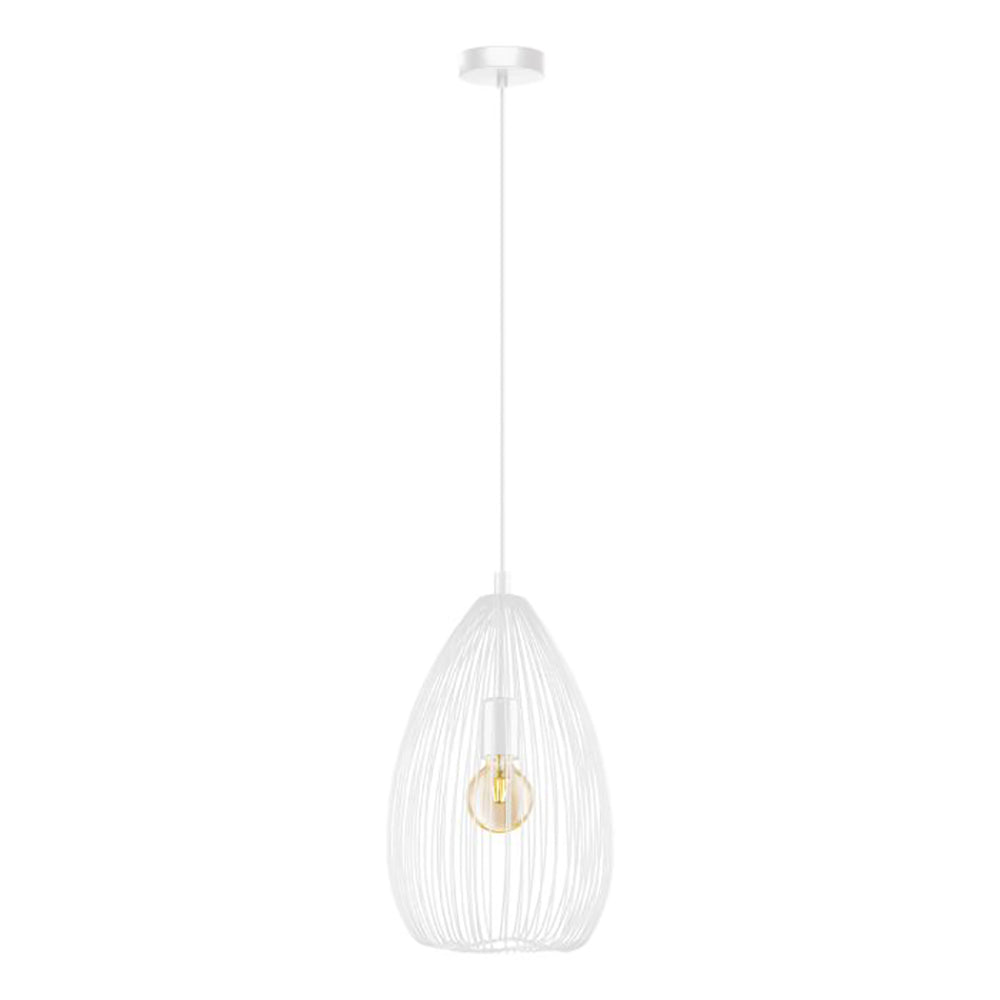 Clevedon Pendant Light White Steel - 205662