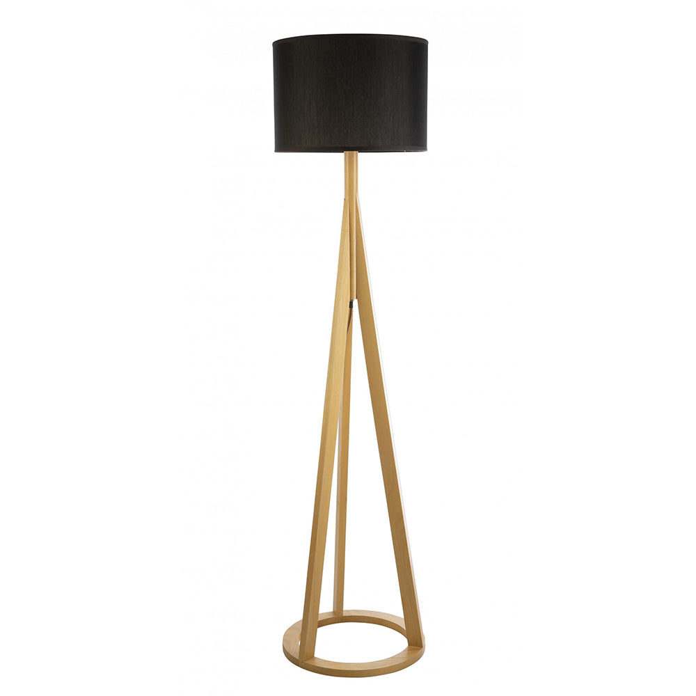 Fiorentino Lighting - CELESTE 1 Light Floor Lamp Wood & Black