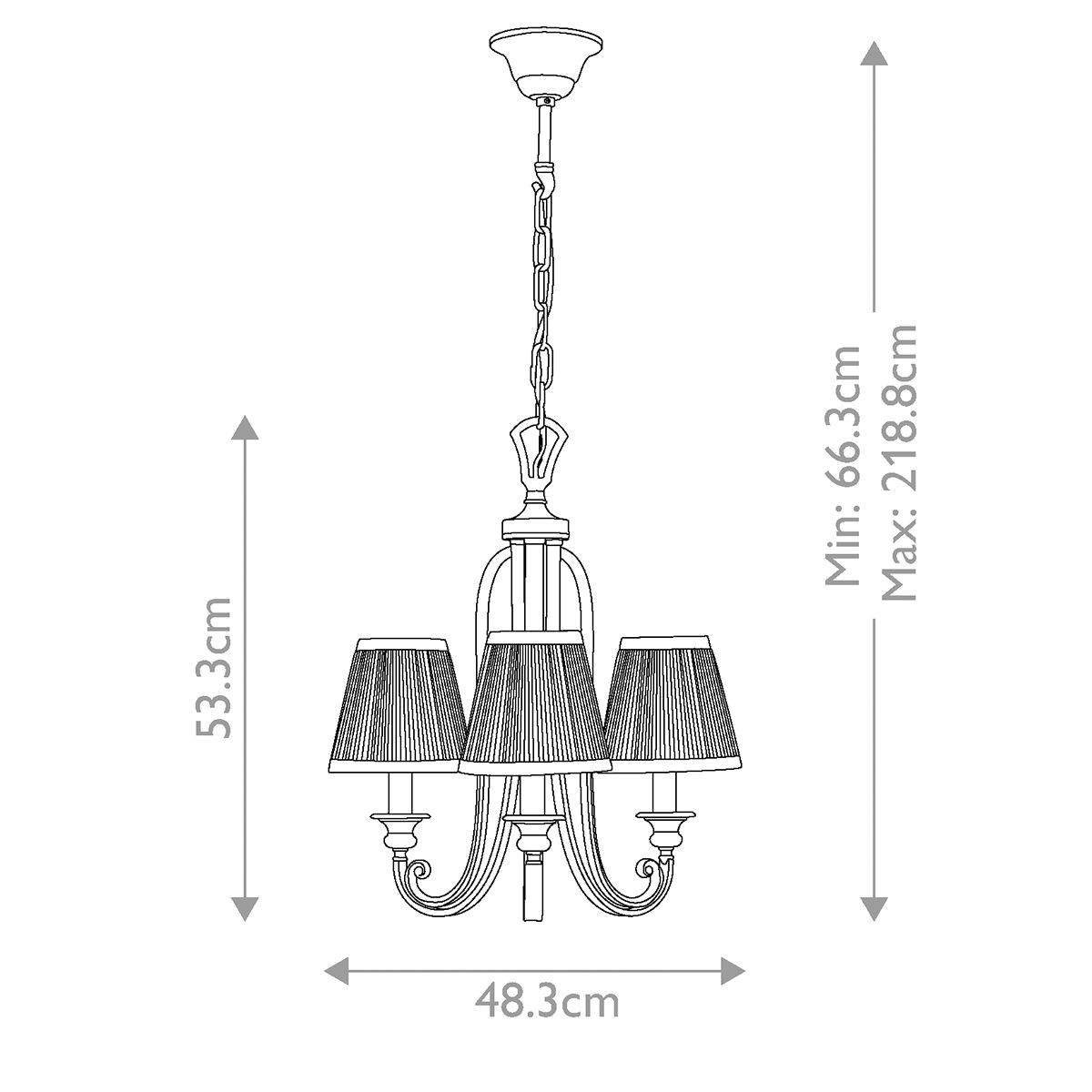 Abbey 3 Light Pendant Silver Sand - FE-ABBEY3