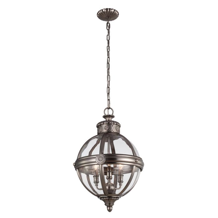 Adams 3 Light Pendant Antique Nickel - FE-ADAMS-3P-ANL