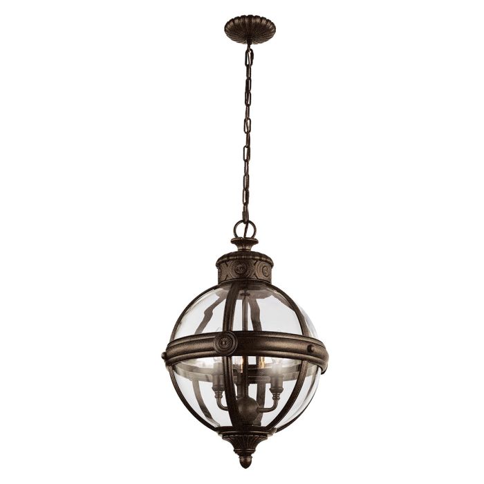 Adams 3 Light Pendant British Bronze - FE-ADAMS-3P-BRZ