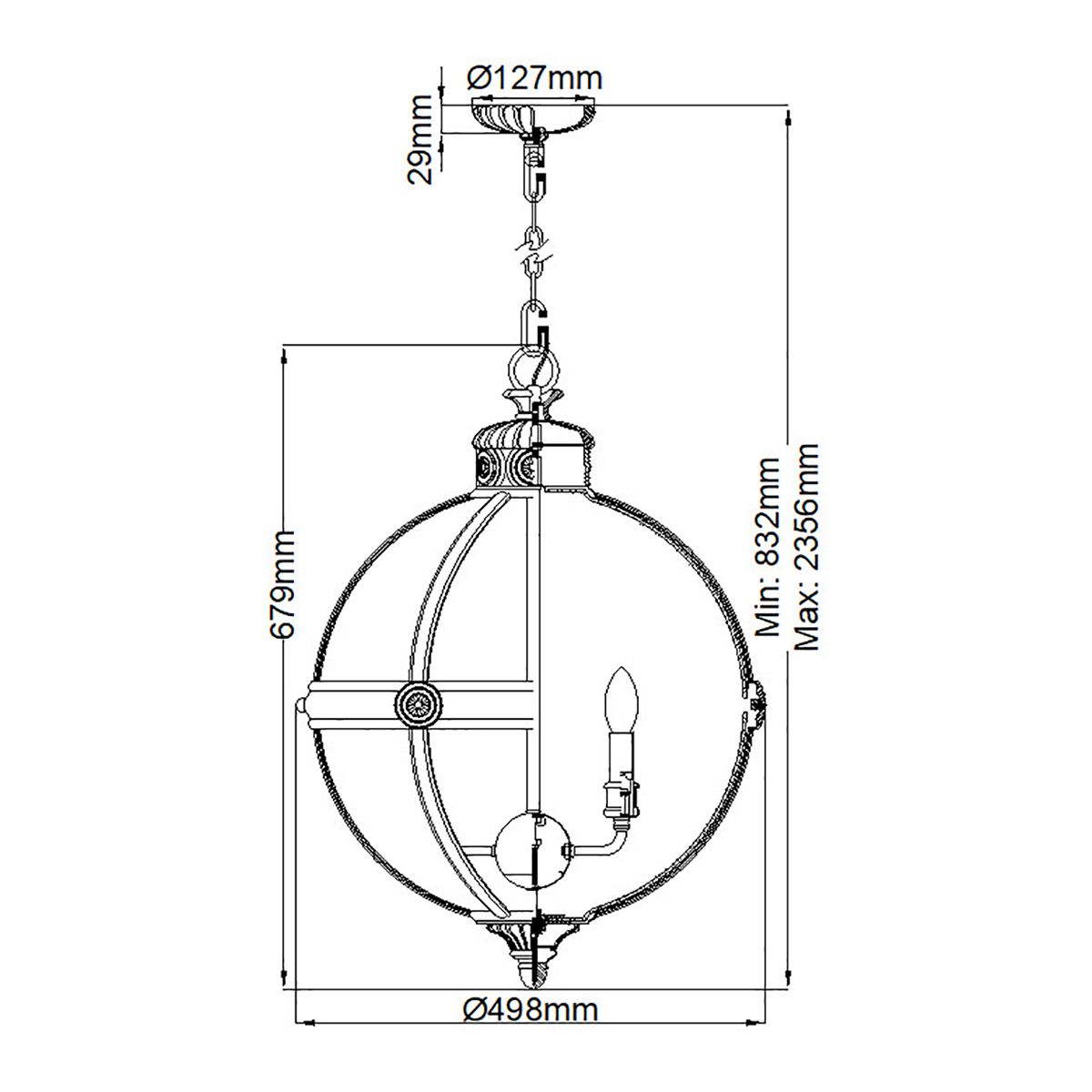 Adams 4 Light Pendant Antique Nickel - FE-ADAMS-4P-ANL