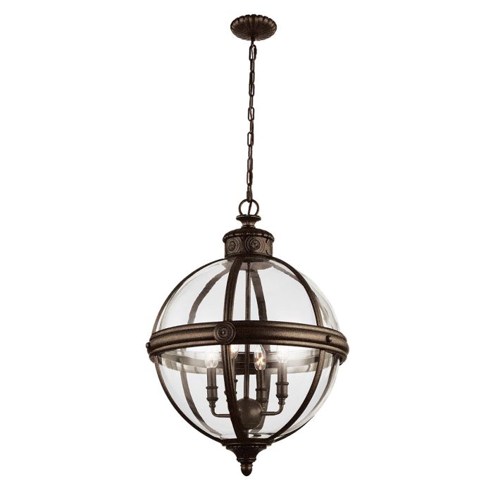 Adams 4 Light Pendant British Bronze - FE-ADAMS-4P-BRZ