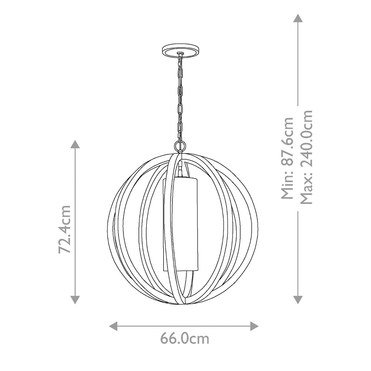 Allier Large Pendant Brushed Steel & Light Wood - FE-ALLIER-P-L-LW