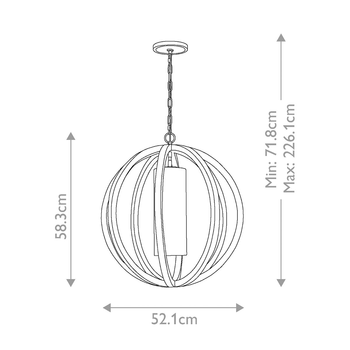 Allier Small Pendant Brushed Steel & Light Wood - FE-ALLIER-P-S-LW