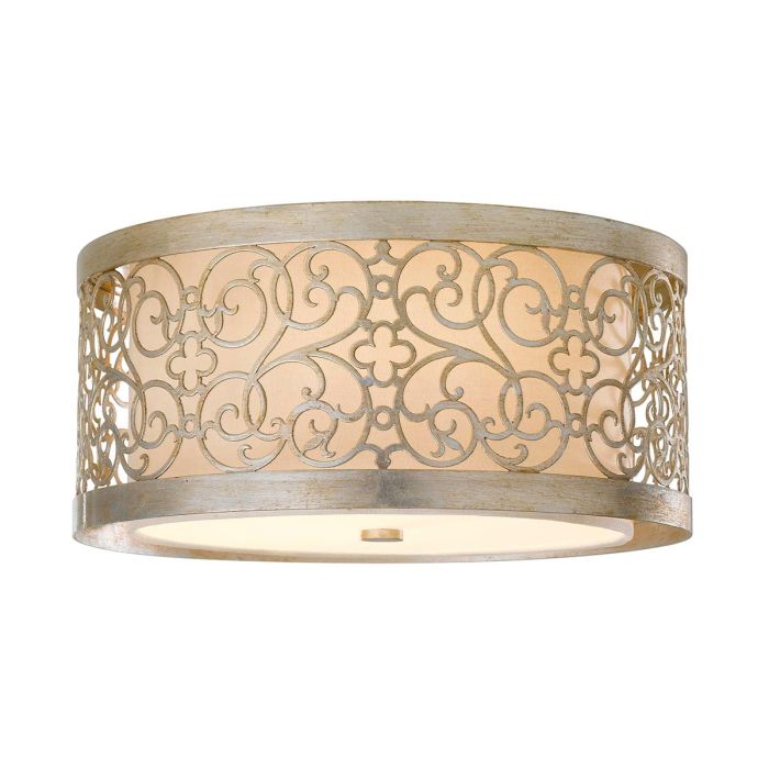 Arabesque 2 Light Flush Mount Light Silver Leaf Patina - FE-ARABESQUE-F