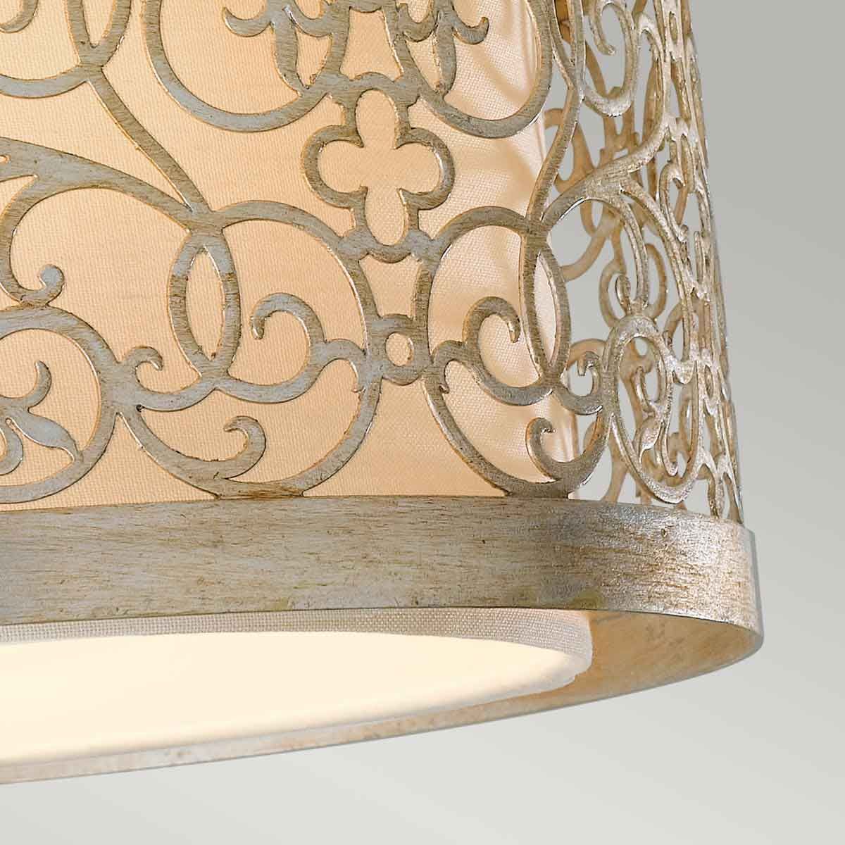 Arabesque 2 Light Flush Mount Light Silver Leaf Patina - FE-ARABESQUE-F