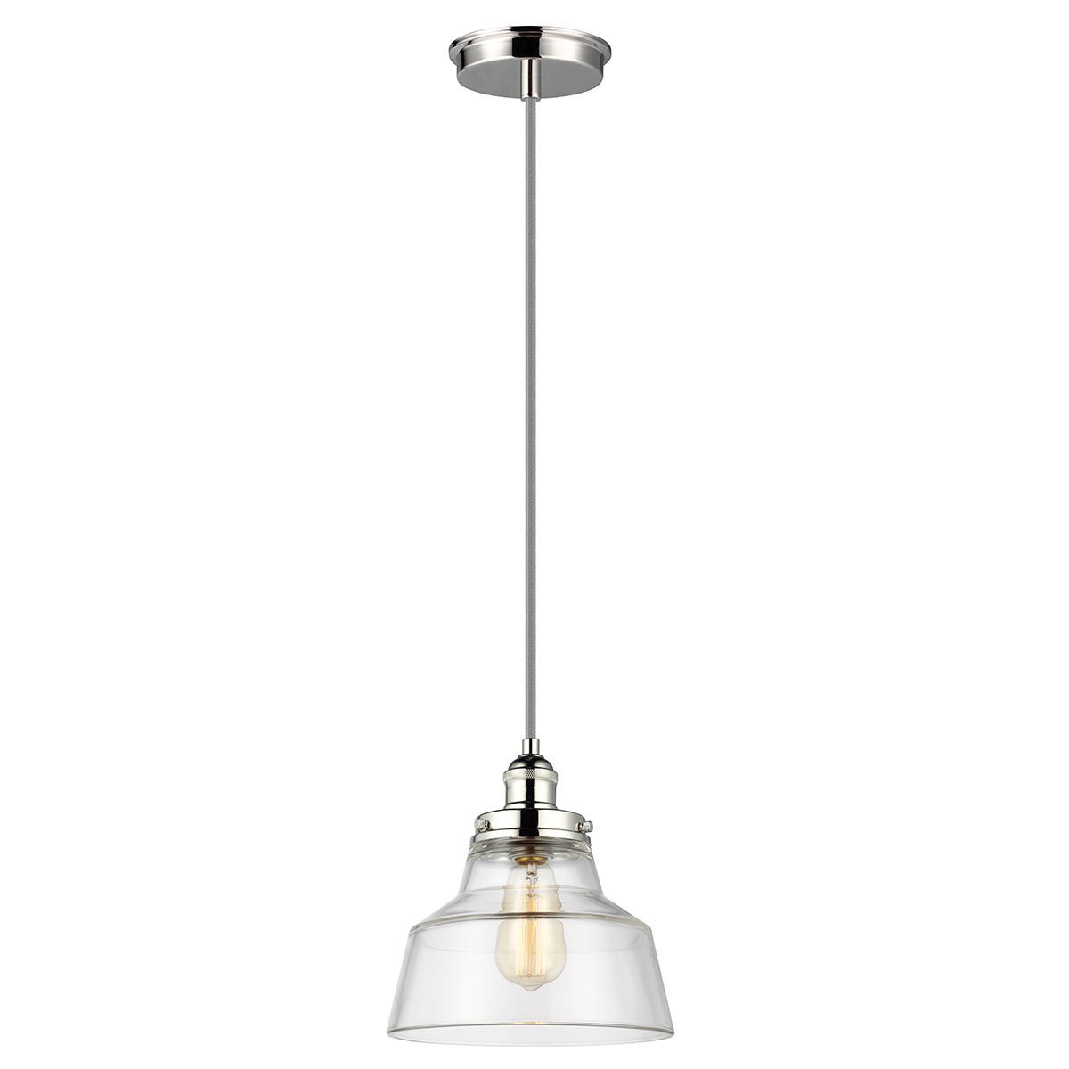 Baskin 1 Light Pendant Polished Nickel - FE-BASKIN-P-A-PN