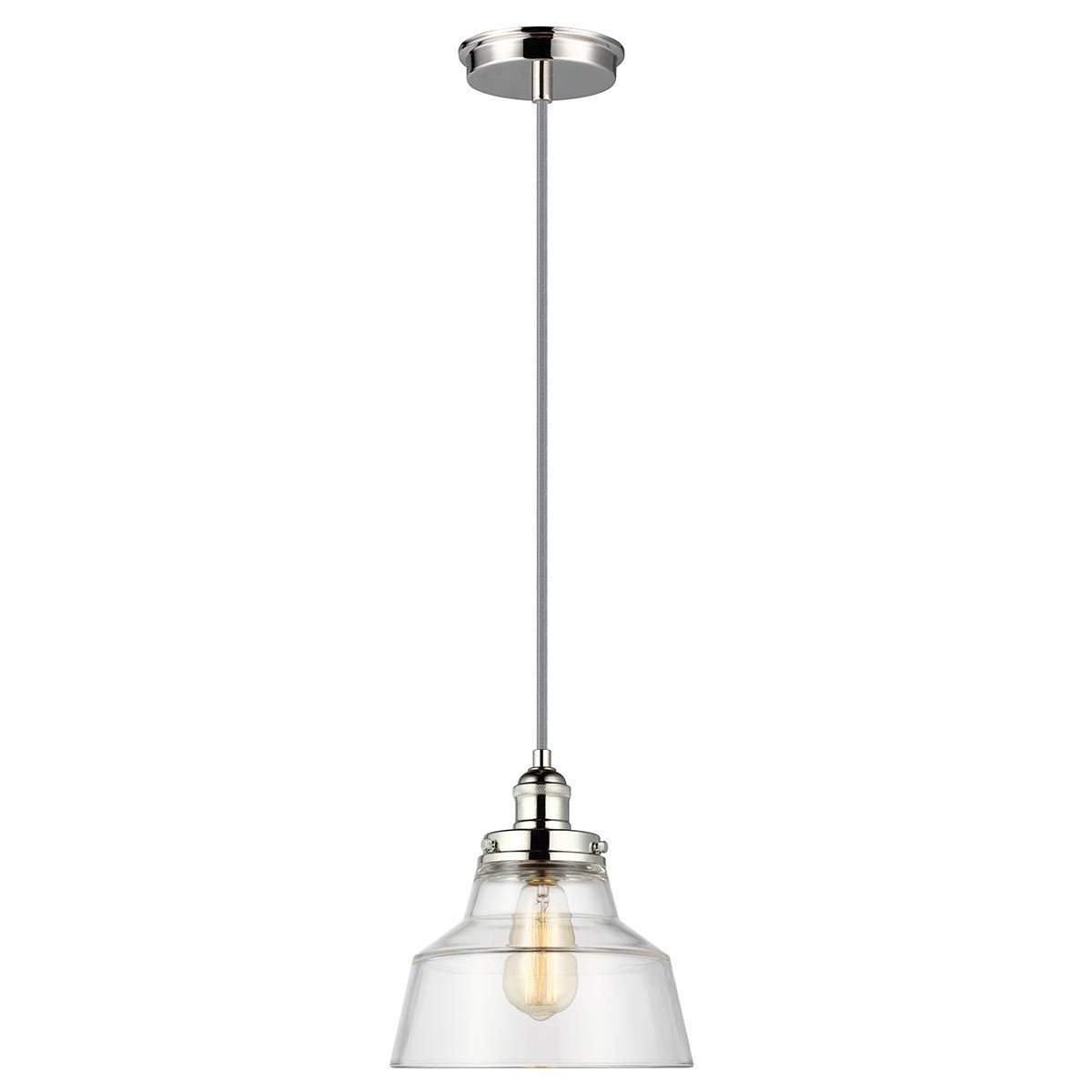 Baskin 1 Light Pendant Polished Nickel - FE-BASKIN-P-A-PN