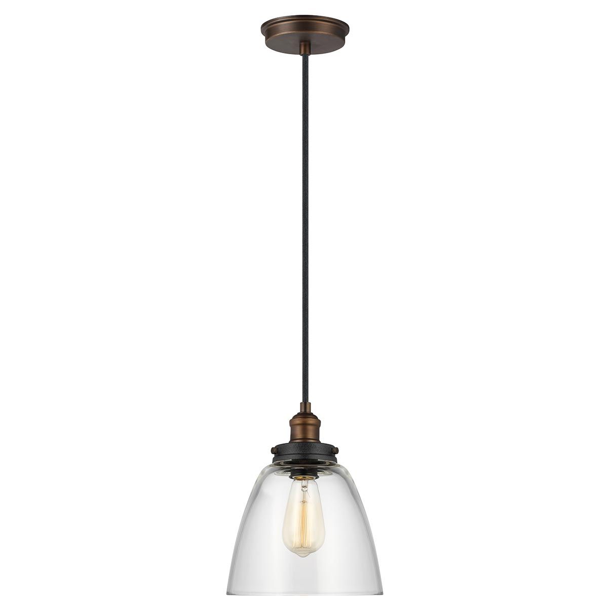 Baskin 1 Light Pendant Painted Aged Brass & Dark Weathered Zinc - FE-BASKIN-P-B-BR