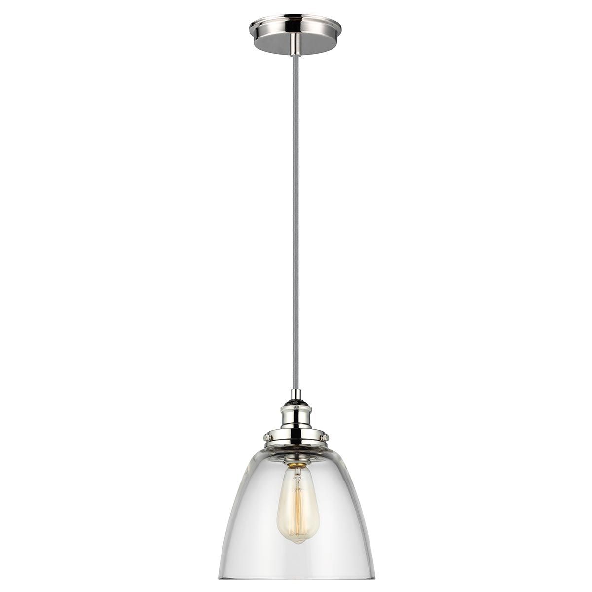 Baskin 1 Light Pendant Polished Nickel - FE-BASKIN-P-B-PN