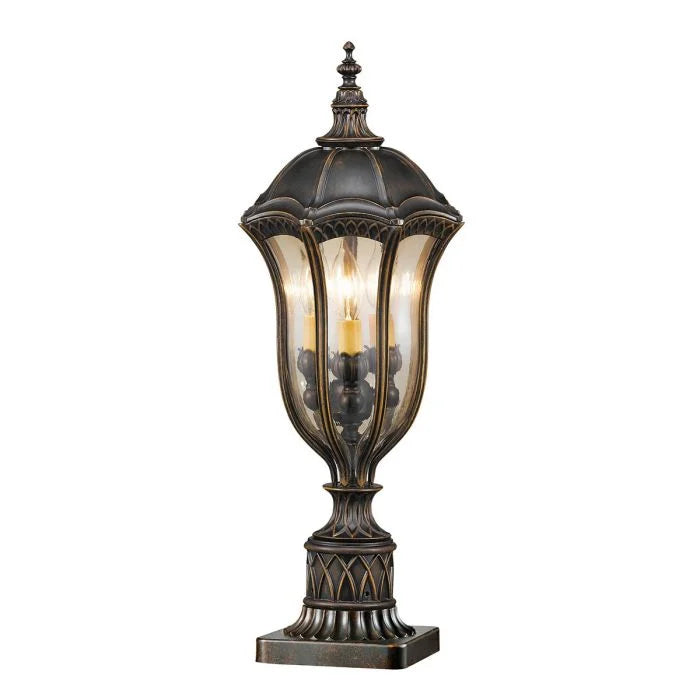 Baton Rouge 3 Light Pedestal Lantern Walnut - FE-BATONRG3