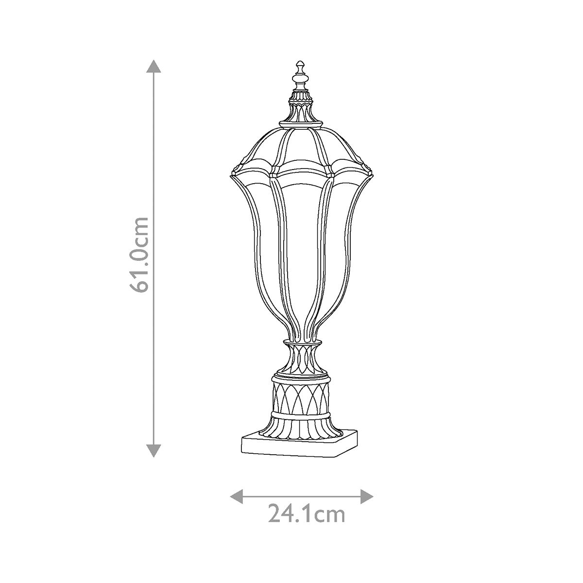 Baton Rouge 3 Light Pedestal Lantern Walnut - FE-BATONRG3