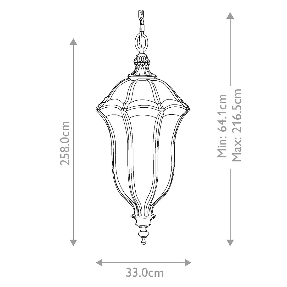 Baton Rouge 4 Light Chain Lantern Walnut - FE-BATONRG8