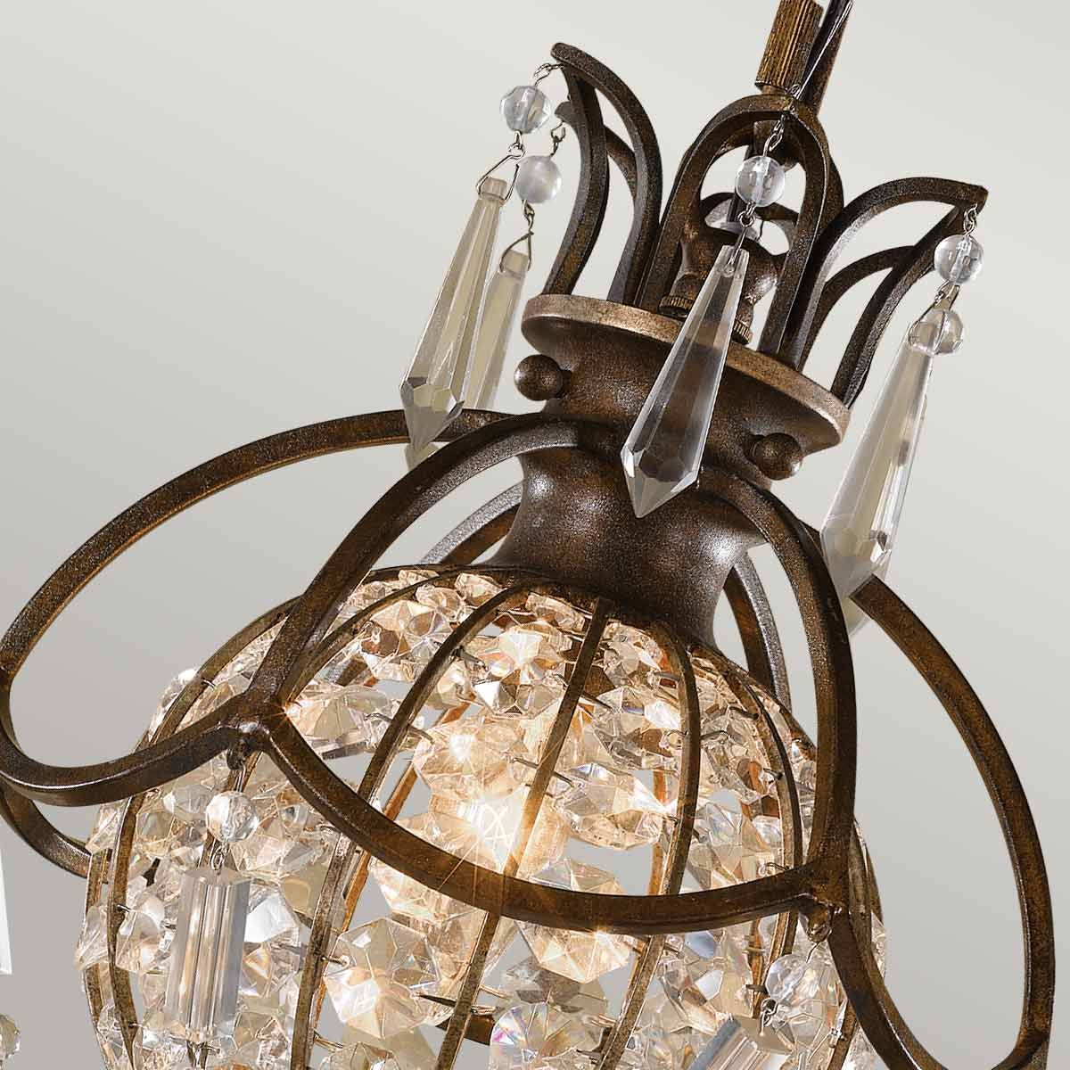 Bellini 1 Light Pendant Light Oxidized Bronze & British Bronze - FE-BELLINI-P