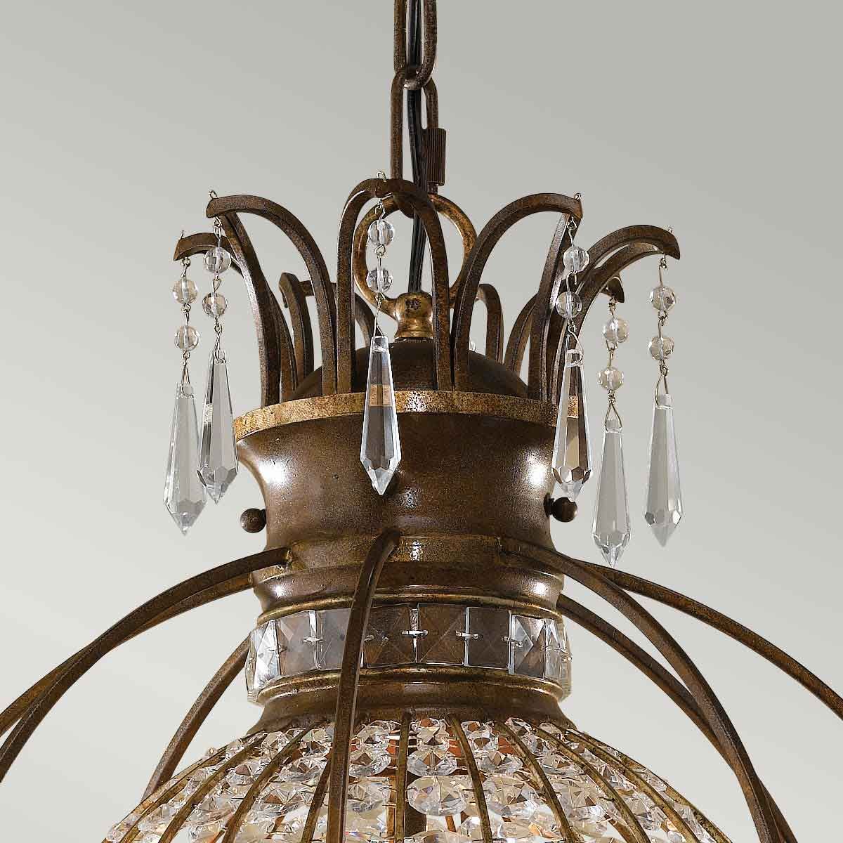 Bellini 3 Light Chandelier Oxidized Bronze & British Bronze - FE-BELLINI3