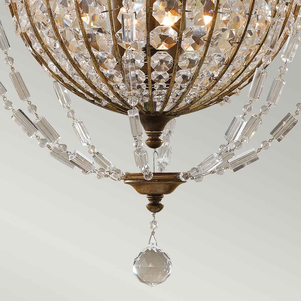 Bellini 3 Light Chandelier Oxidized Bronze & British Bronze - FE-BELLINI3