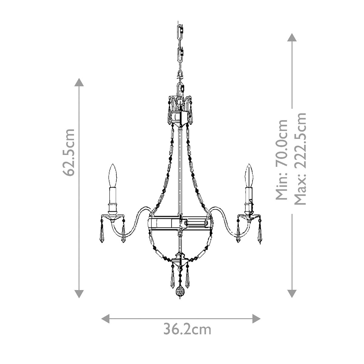 Bellini 4 Light Chandelier Oxidized Bronze & British Bronze - FE-BELLINI4