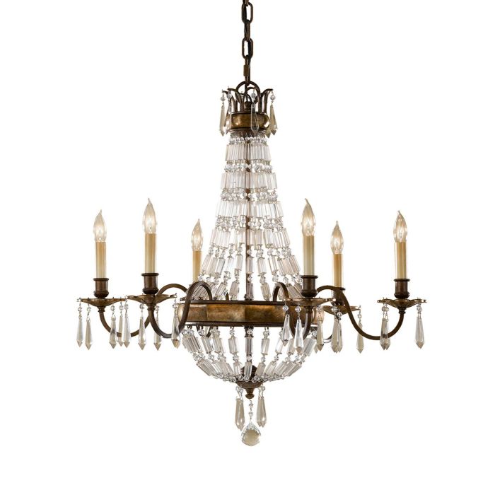 Bellini 6 Light Chandelier Oxidized Bronze & British Bronze - FE-BELLINI6