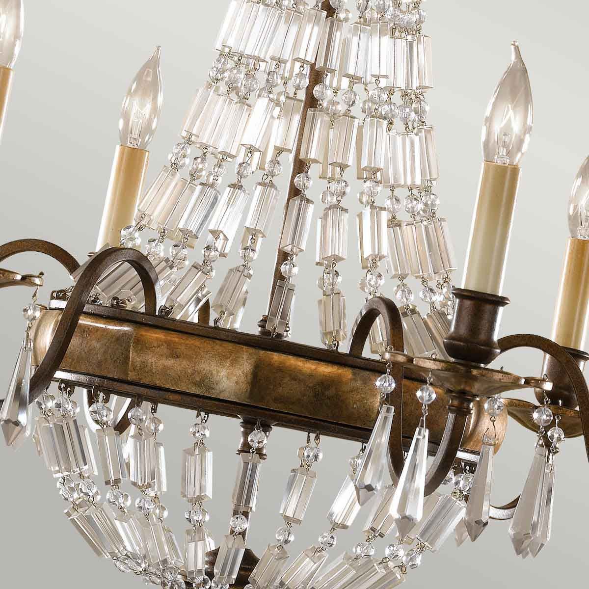 Bellini 6 Light Chandelier Oxidized Bronze & British Bronze - FE-BELLINI6