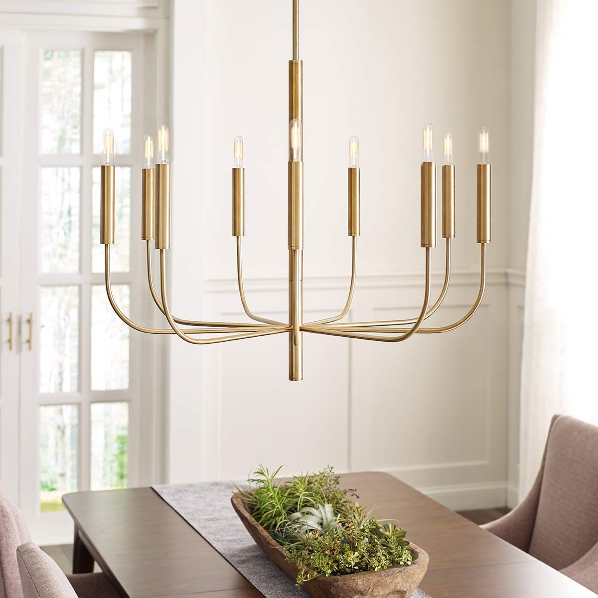 Brianna 9 Light Chandelier Burnished Brass - FE-BRIANNA9-BB