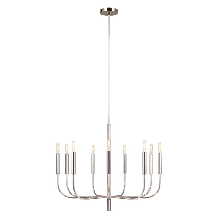 Brianna 9 Light Chandelier Polished Nickel - FE-BRIANNA9-PN