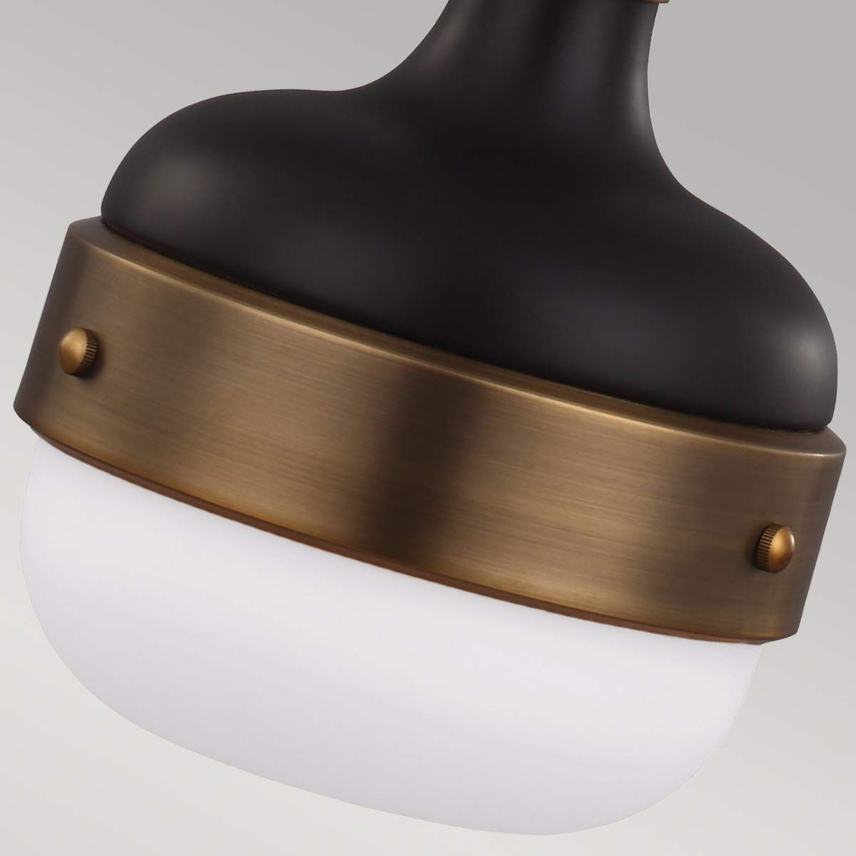 Cadence 1 Light Pendant Dark Antique Brass & Matte Black - FE-CADENCE-1P-MB