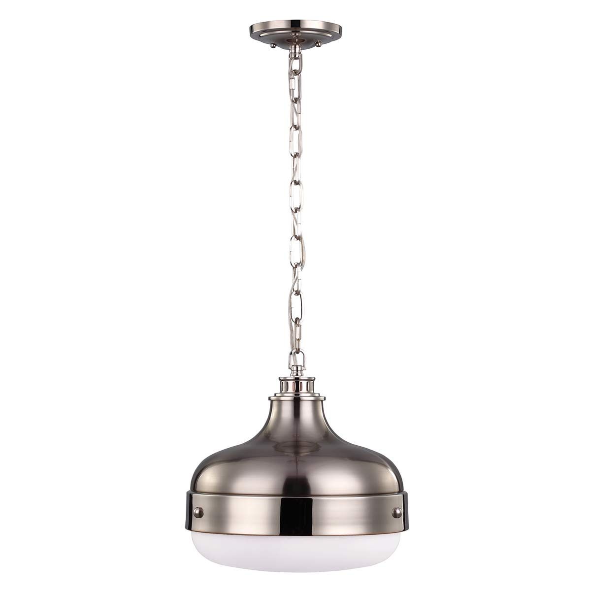 Cadence 2 Light Pendant Polished Nickel & Brushed Steel - FE-CADENCE-2P-BS